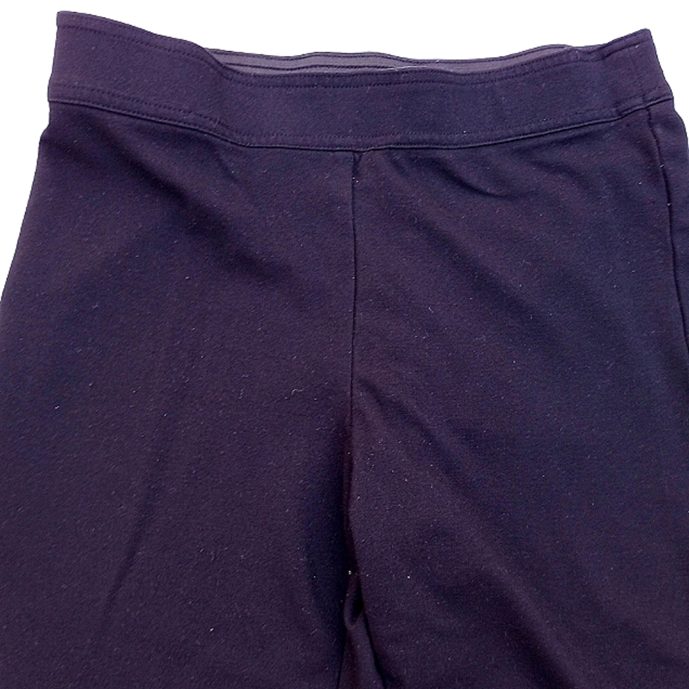 Black cotton stretch pants black work pants adjustable waistband straight hem SM